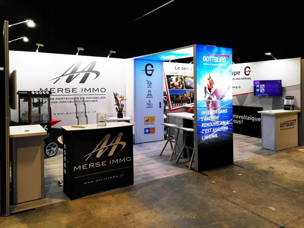 Stand personnalisé avec arche lumineuse