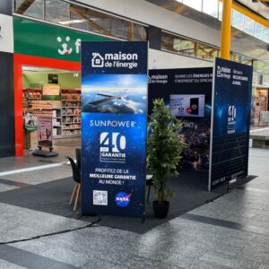 Stand d'exposition dans centre commercial panoramic h-line