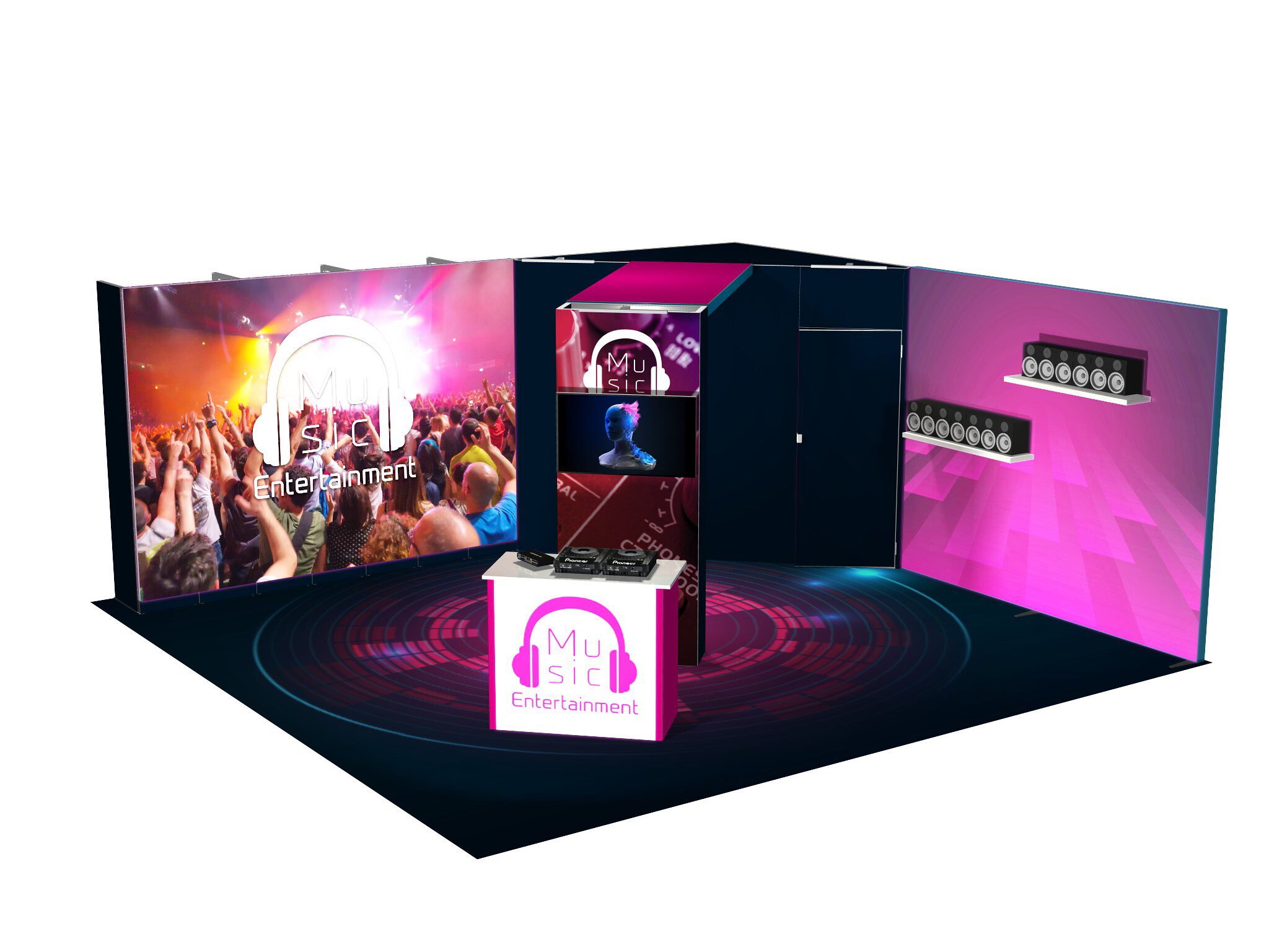 Création graphique d'un stand d'exposition pour foire Suisse