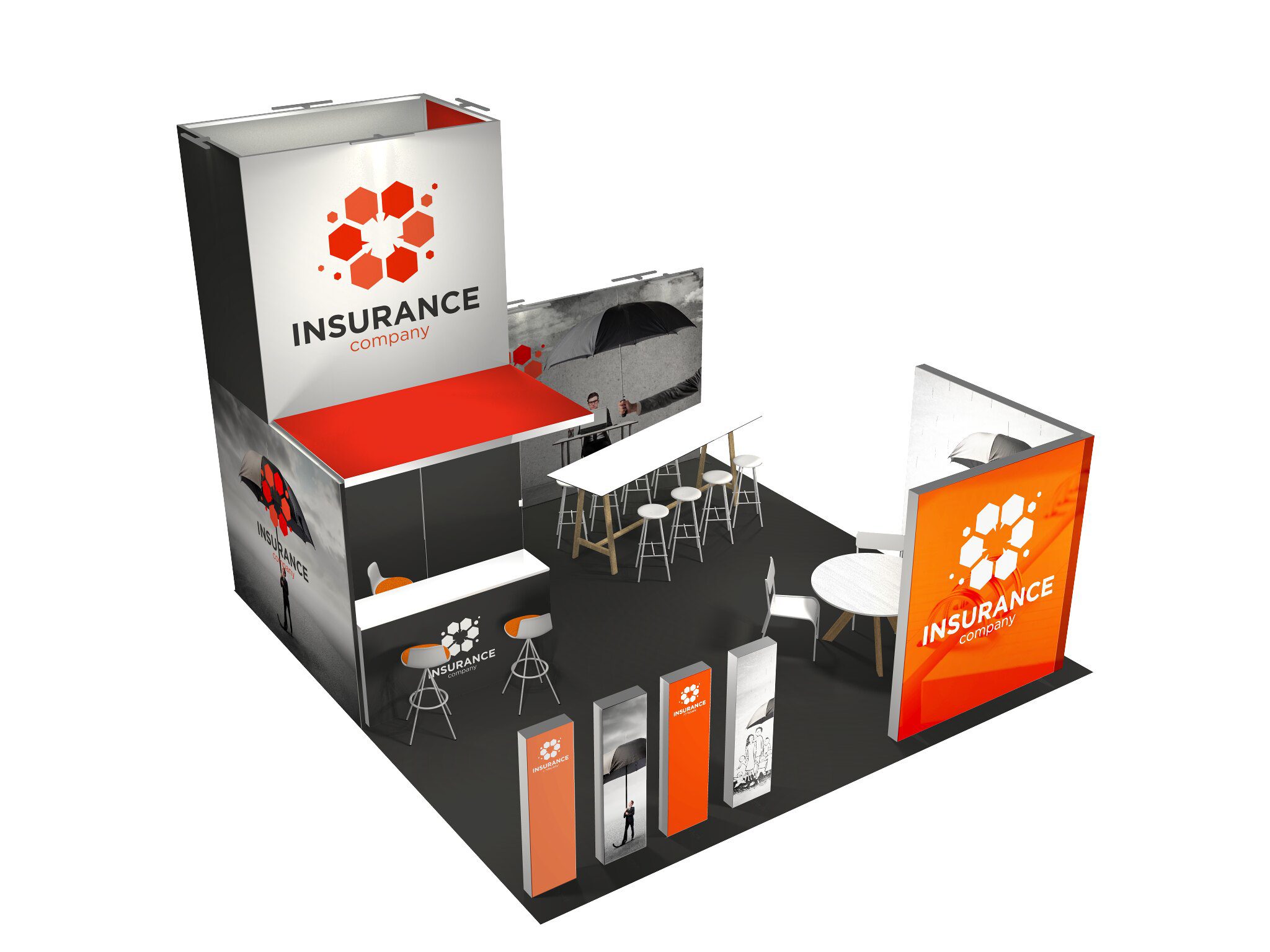 Création graphique d'un stand d'exposition avant realisation