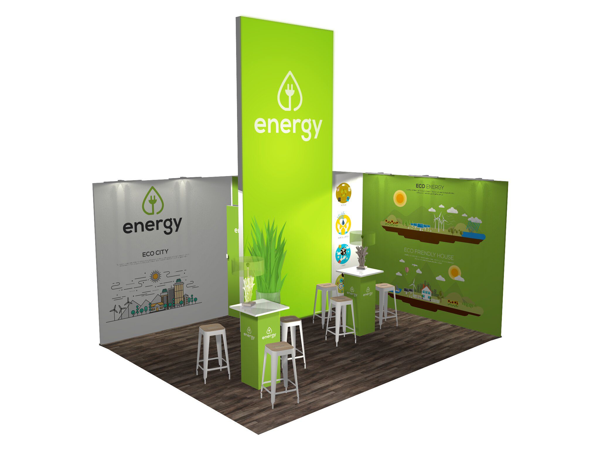 Création design 3d d'un stand d'exposition