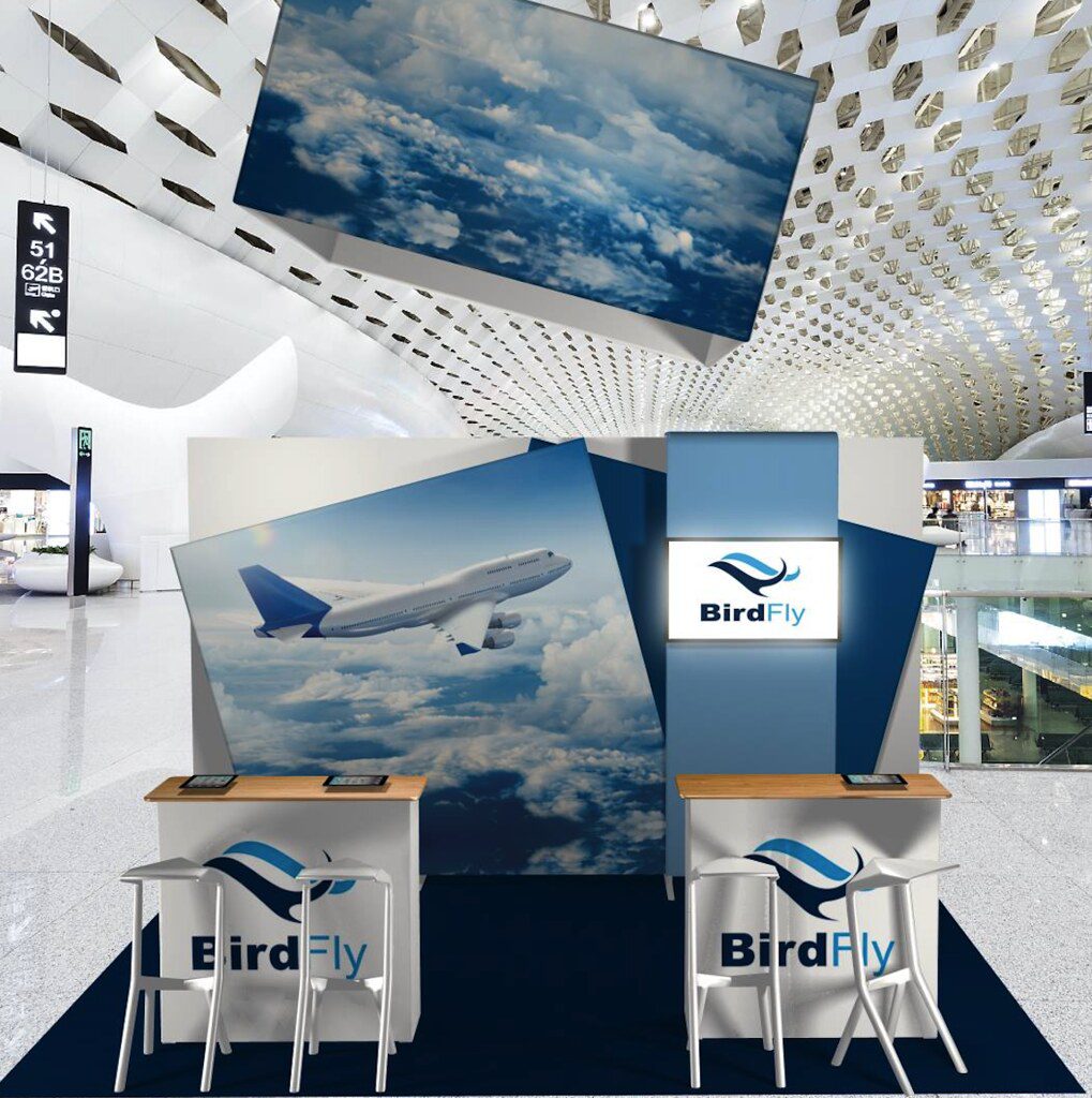 Création graphique d'un stand d'exposition de salon