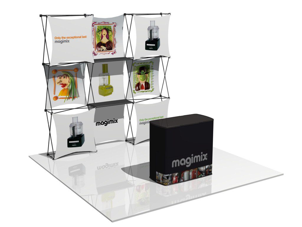 Stand publicitaire avec displays personnalisés